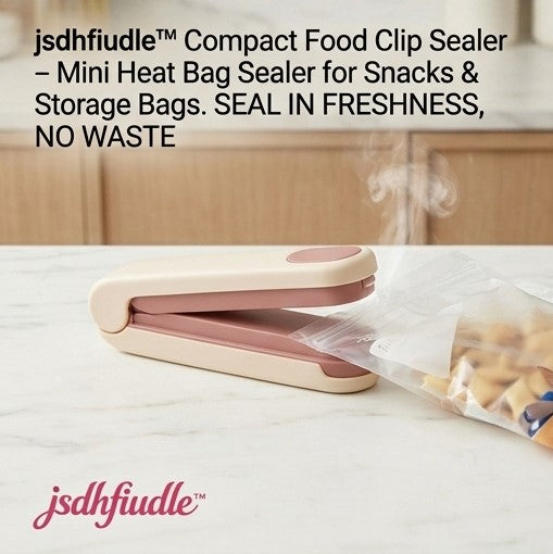 jsdhfiudle™ Compact Food Clip Sealer – Mini Heat Bag Sealer USB Rechargeable